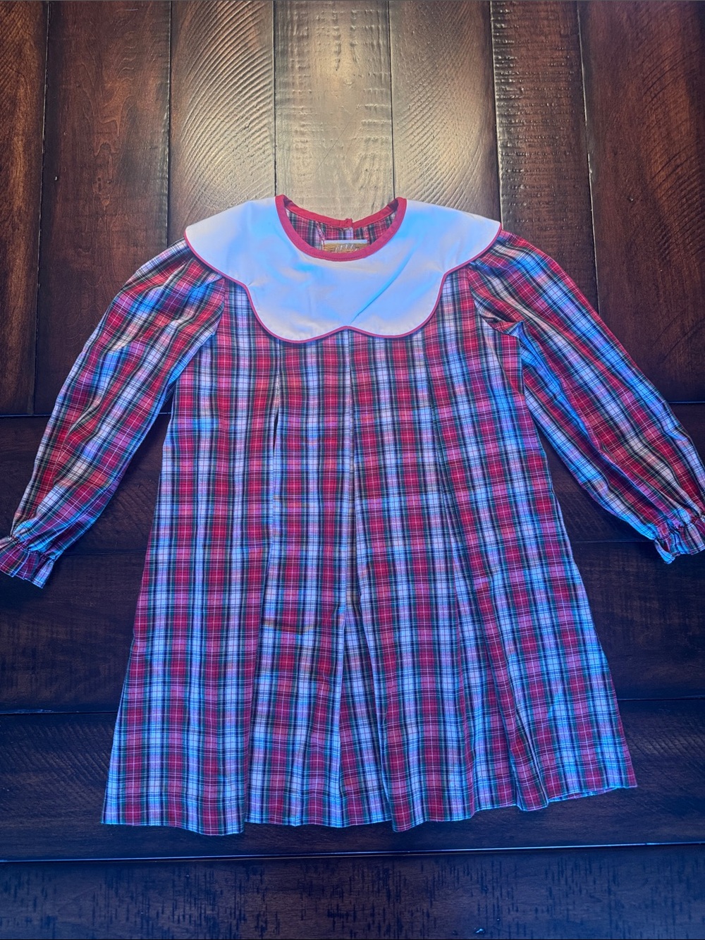 The Beaufort Bonnet Company Red Christmas Plaid Mary Dal Dress 4T